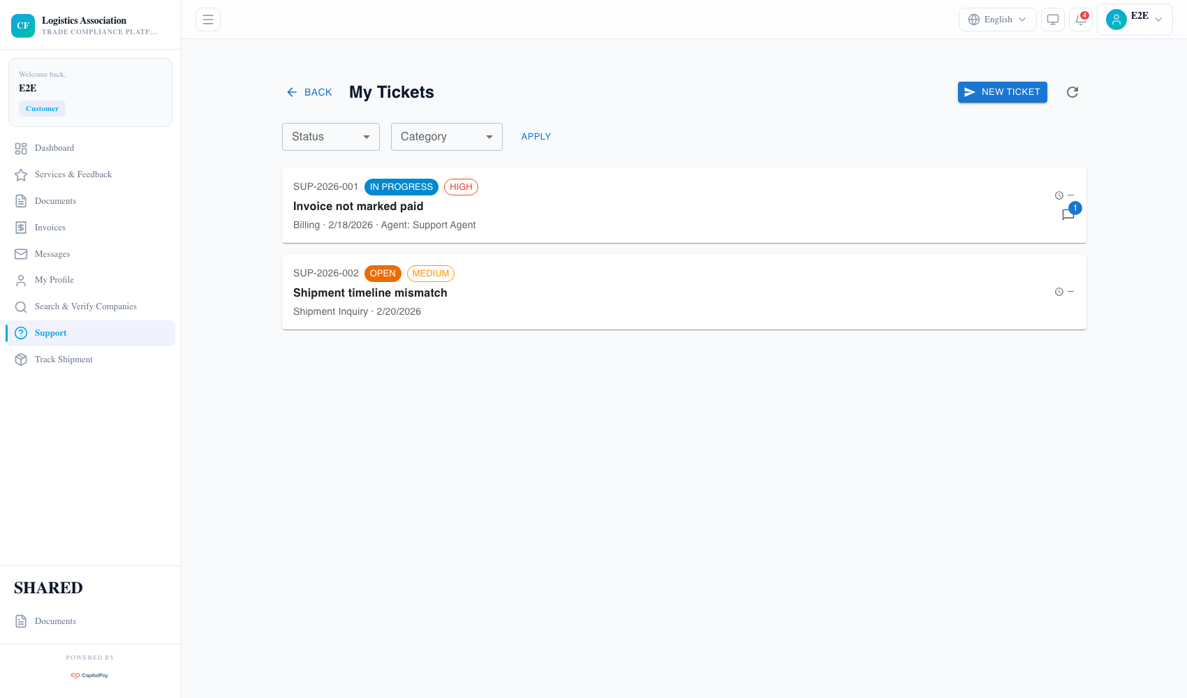Customer support center